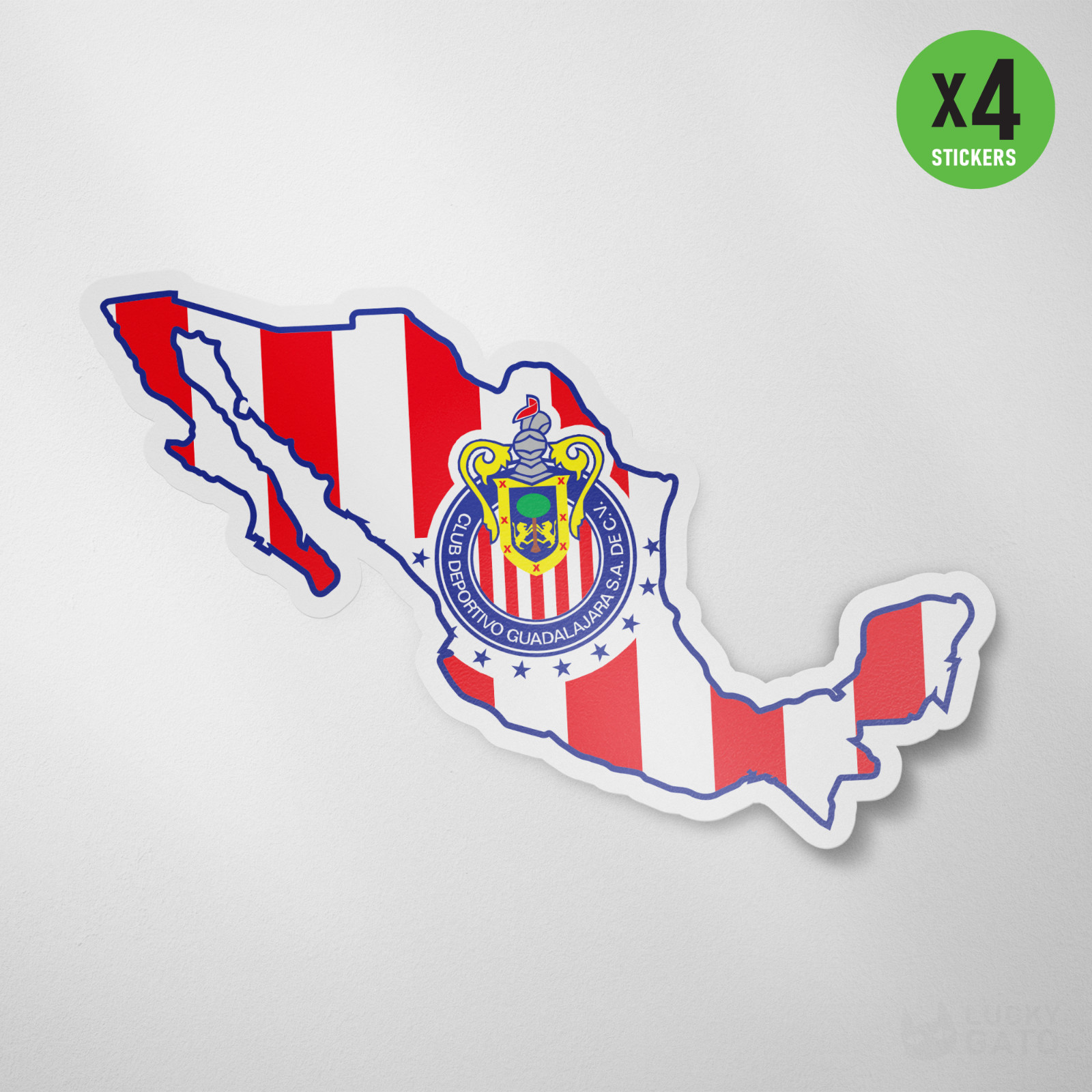 (4 Pack) Chivas Mexico Guadalajara Vinyl Sticker Decal Calcomania Futbol Soccer