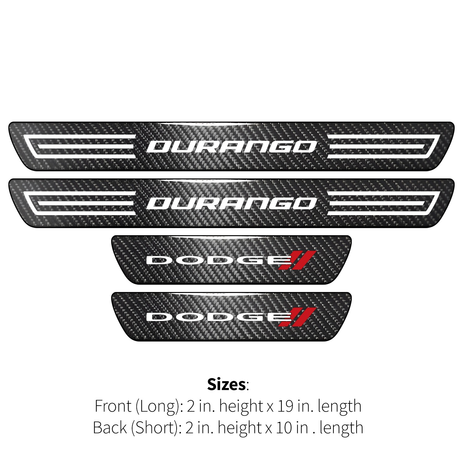 Dodge Durango X-Large Black Carbon Fiber 4 Pcs Universal Door Sill Plates