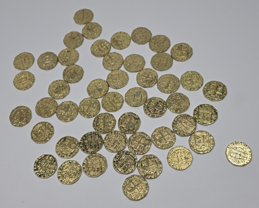 Dread Pirate Board Game 50 Metal Gold Coins Replacement Set Treasure Tokens