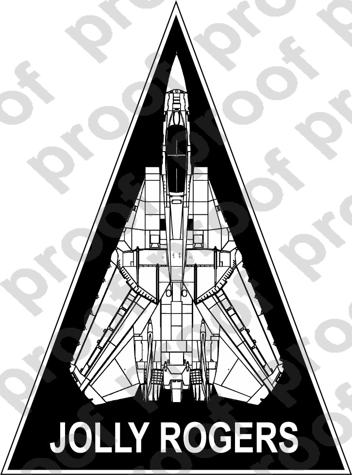 STICKER USN F14 TOMCAT JOLLY ROGERS