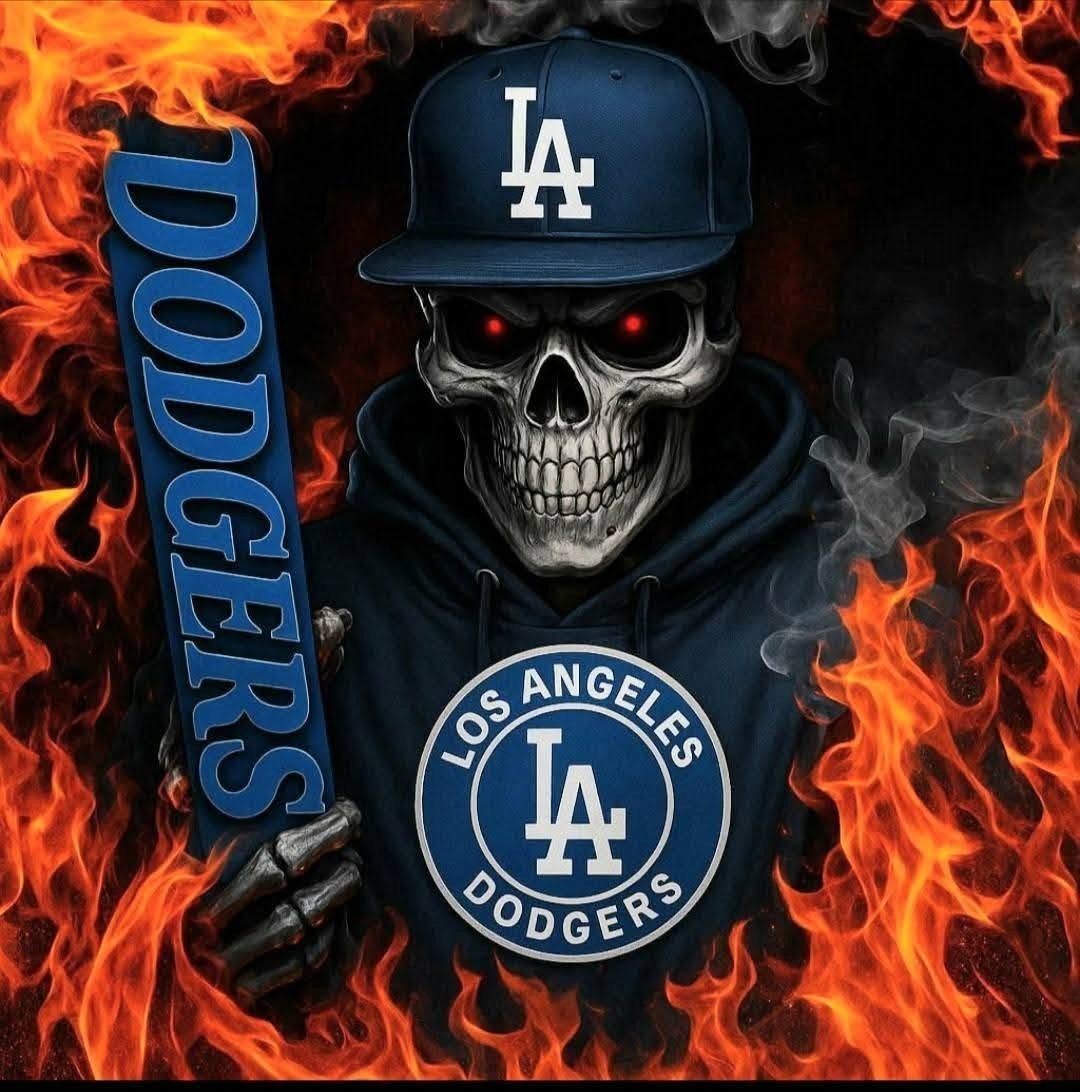 Dodgers Skull Fan Sticker Decal Laptop Wall Mirror Cup Tumblr Locker Bin