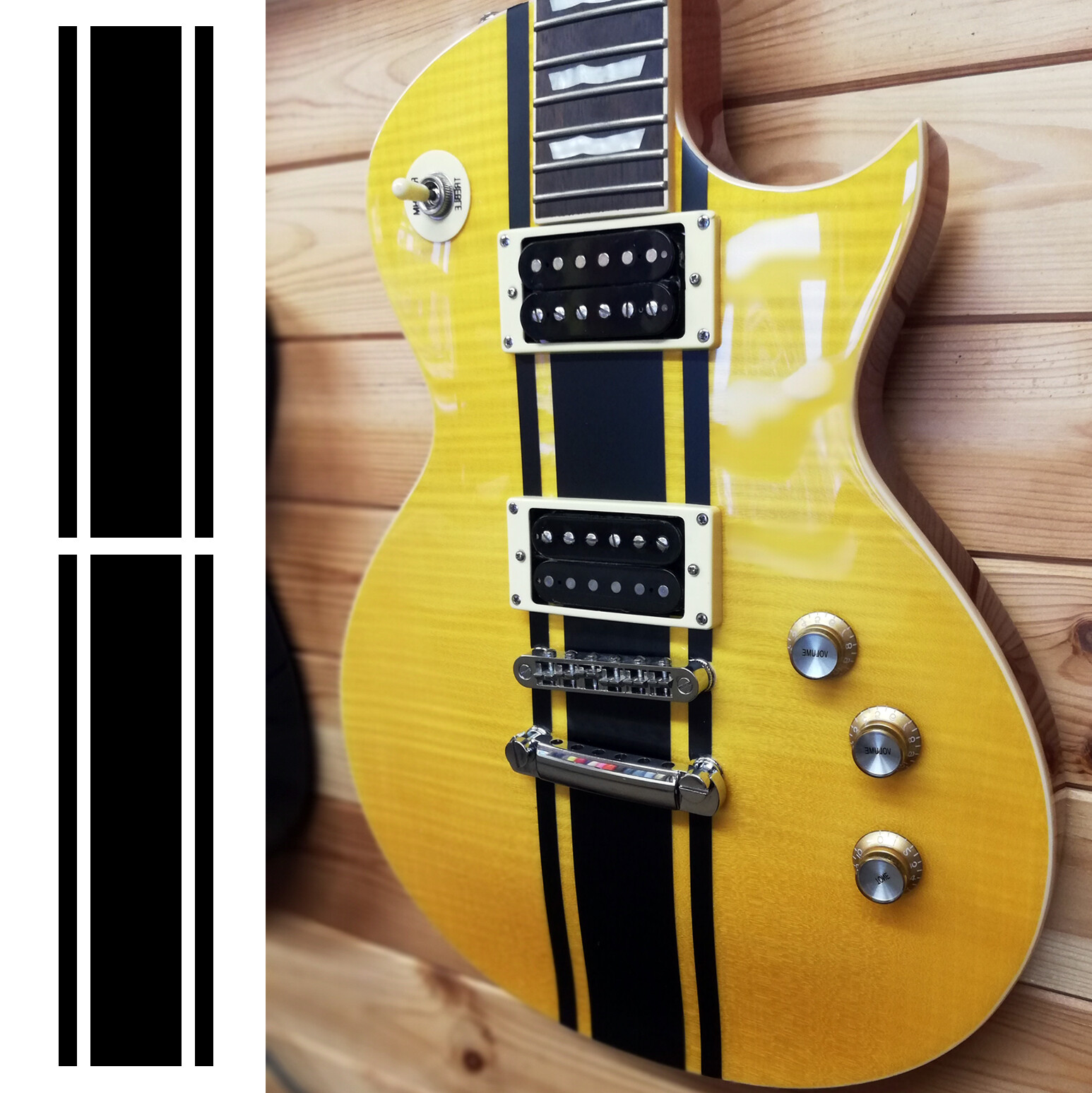 Wide Custom Racing Stripe Decal Stickers for Guitars & Basses 12 Colour Options