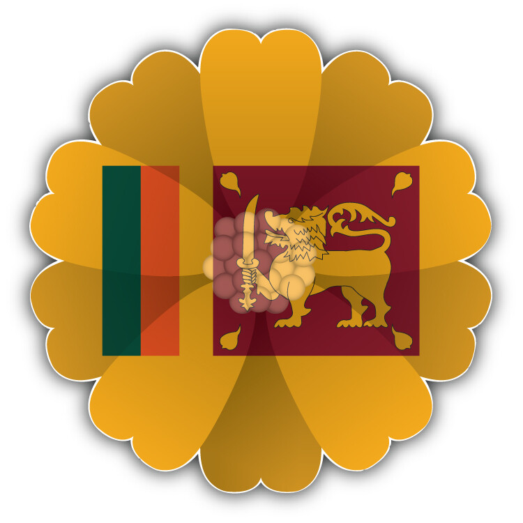 Sri Lanka Flag Flower Car Bumper Sticker Decal "SIZES"