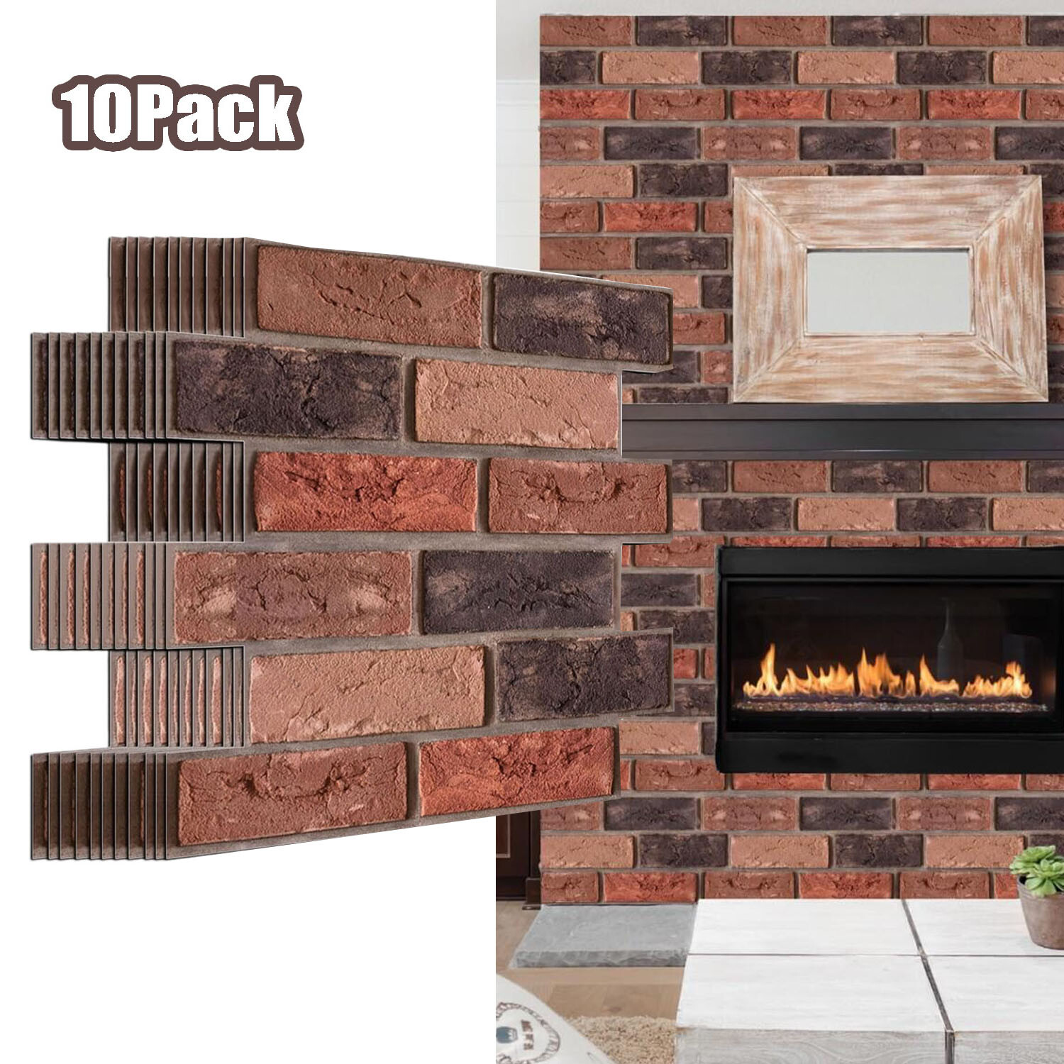Brown Brick Wall Stickers Wallpaper Self Adhesive Peel and Stick Wallpaper Decor