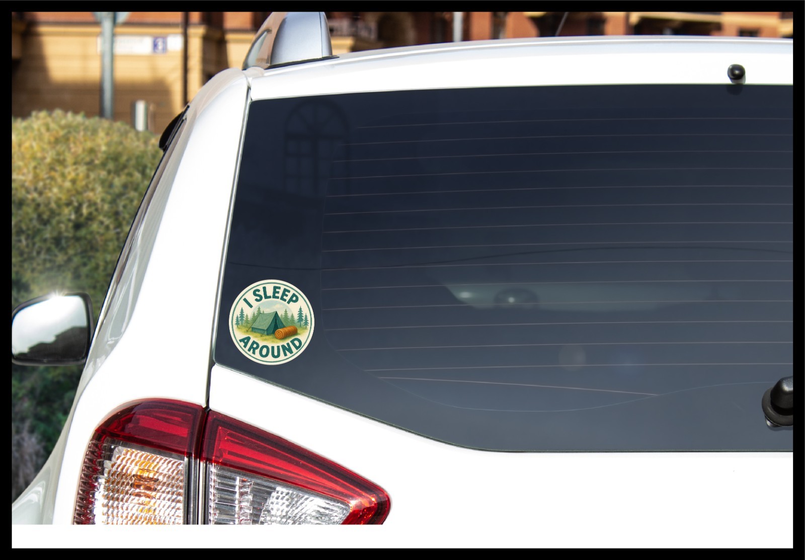 Camping Decal Sticker I Sleep Around Camp Tent Travel Adventure Nature Hiking