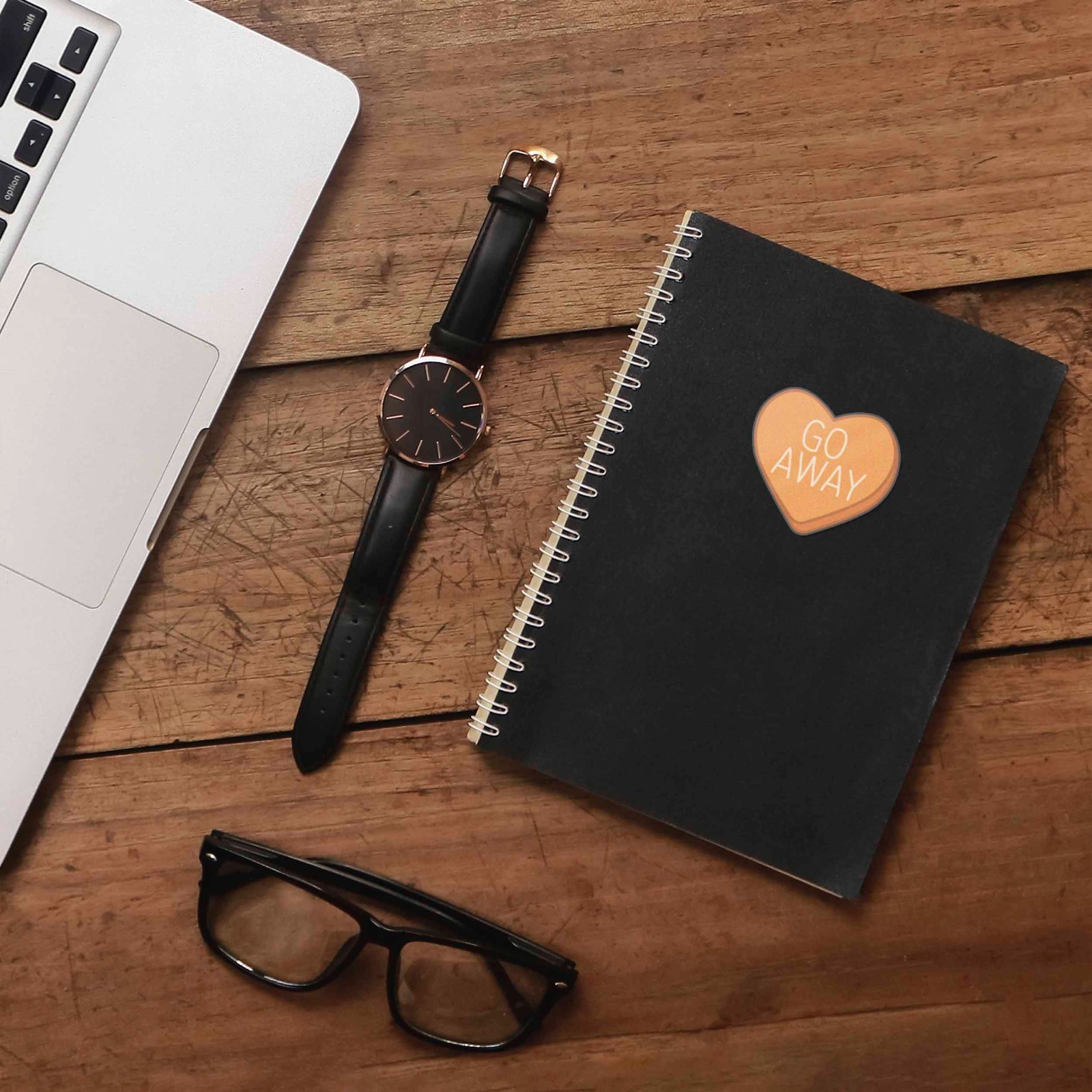 Go Away Funny Candy Heart Sticker- Mini Valentines Decal for Laptop & Hydroflask