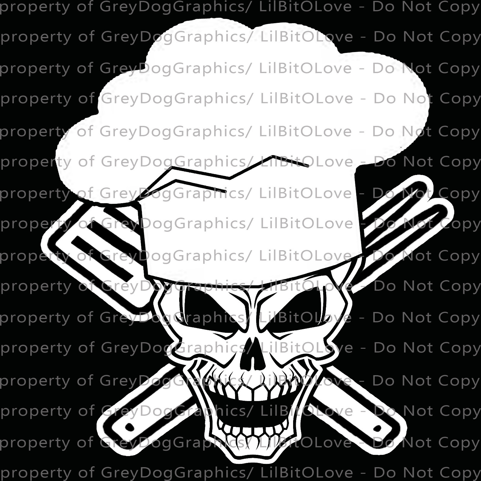 Pitmaster Skull Vinyl Decal BBQ Barbecue Sticker Spatula Fork Grill Chef's Hat