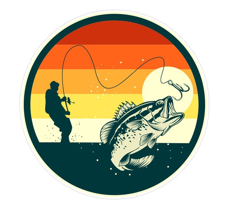 Fish Fishing Sticker Stickers A476