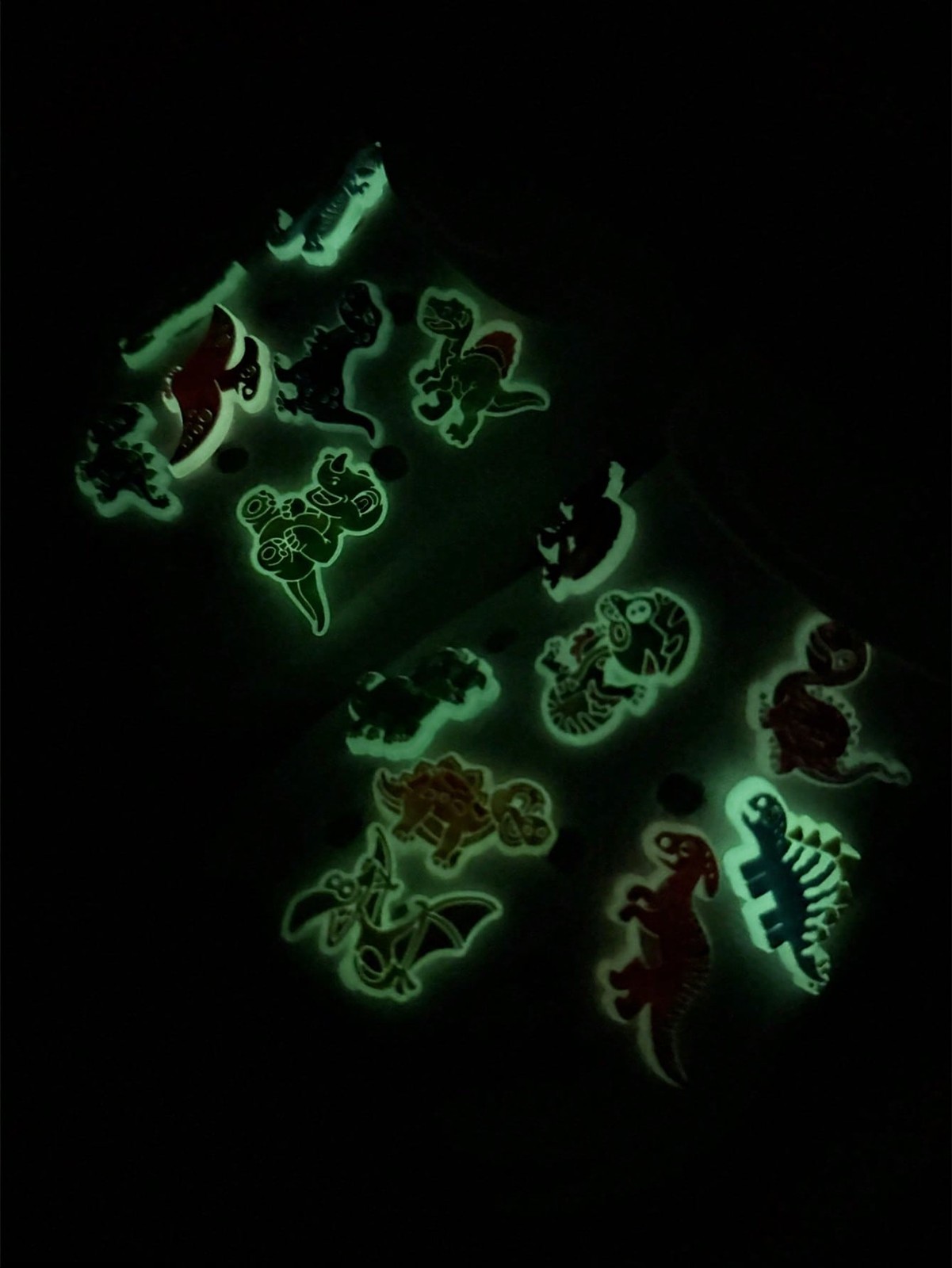 12 Multicolor Glow In Dark Dinosaur Shoe Charms For Crocs And Sandals