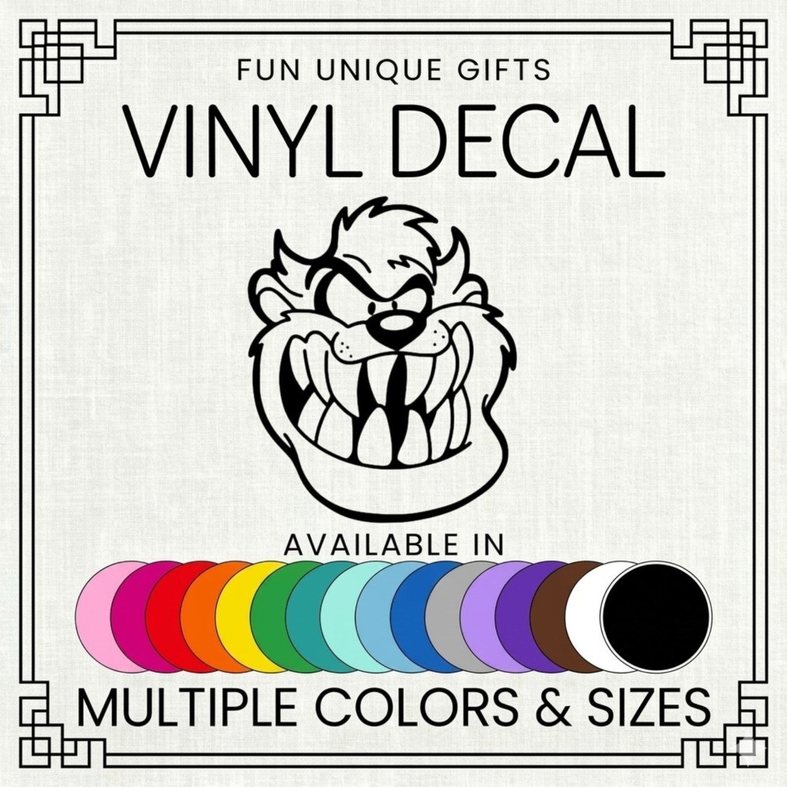 Tasmanian Devil Vinyl Decal Sticker -Multiple Colors & Sizes- SHIPS FREE!