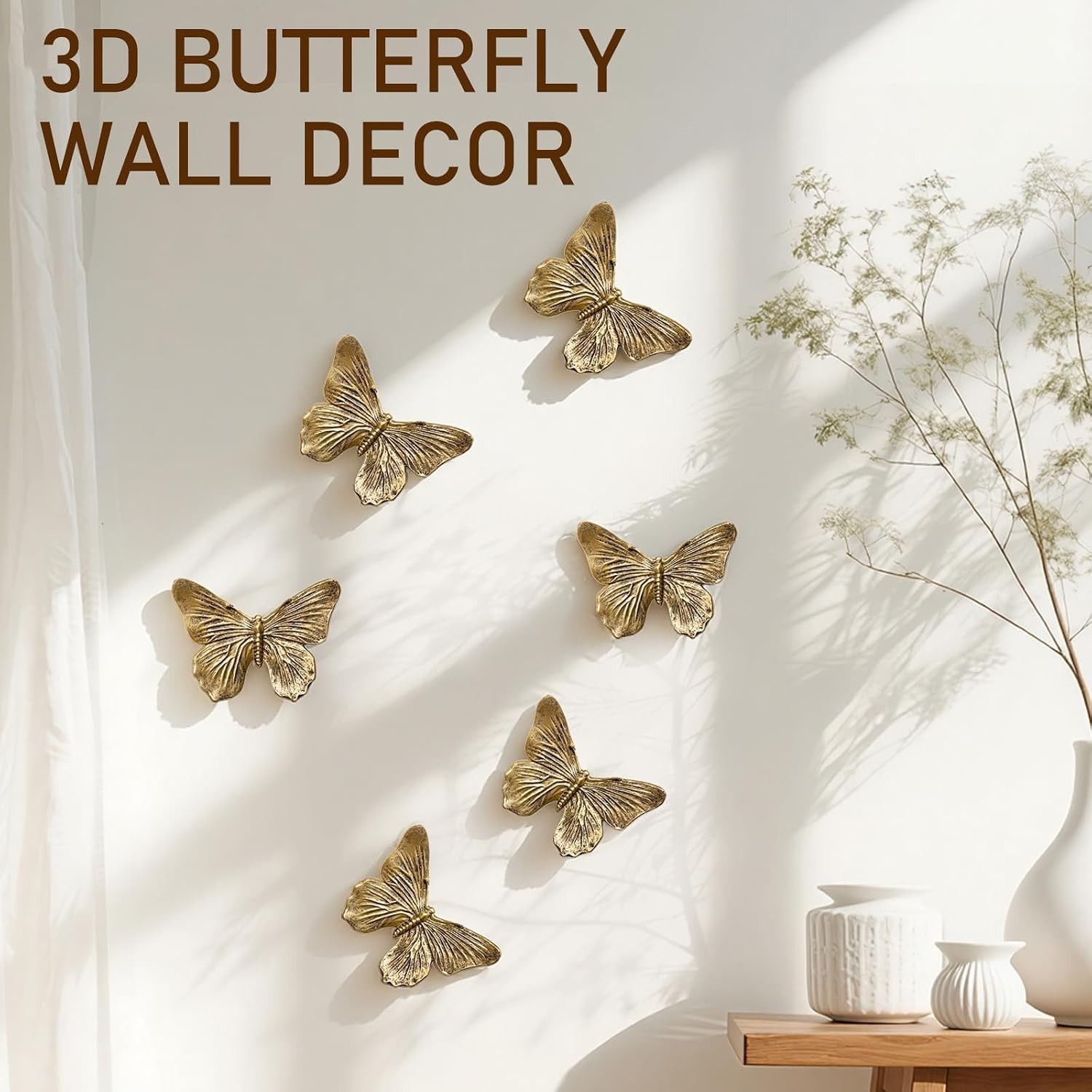 Handcrafted Antique Copper Butterfly Wall Sculptures – Lightweight and Charming