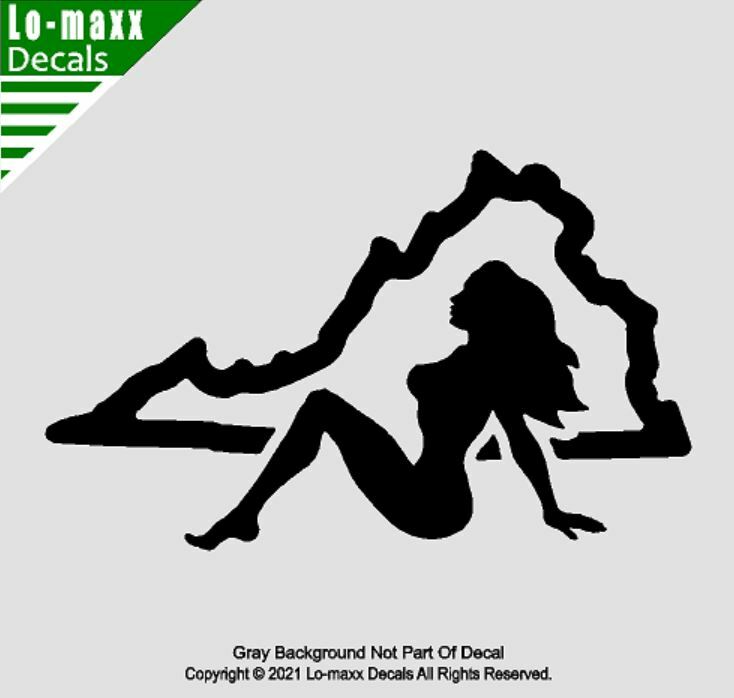 Virginia Mudflap Girl Original Art Superior Quality Die Cut Vinyl Decal