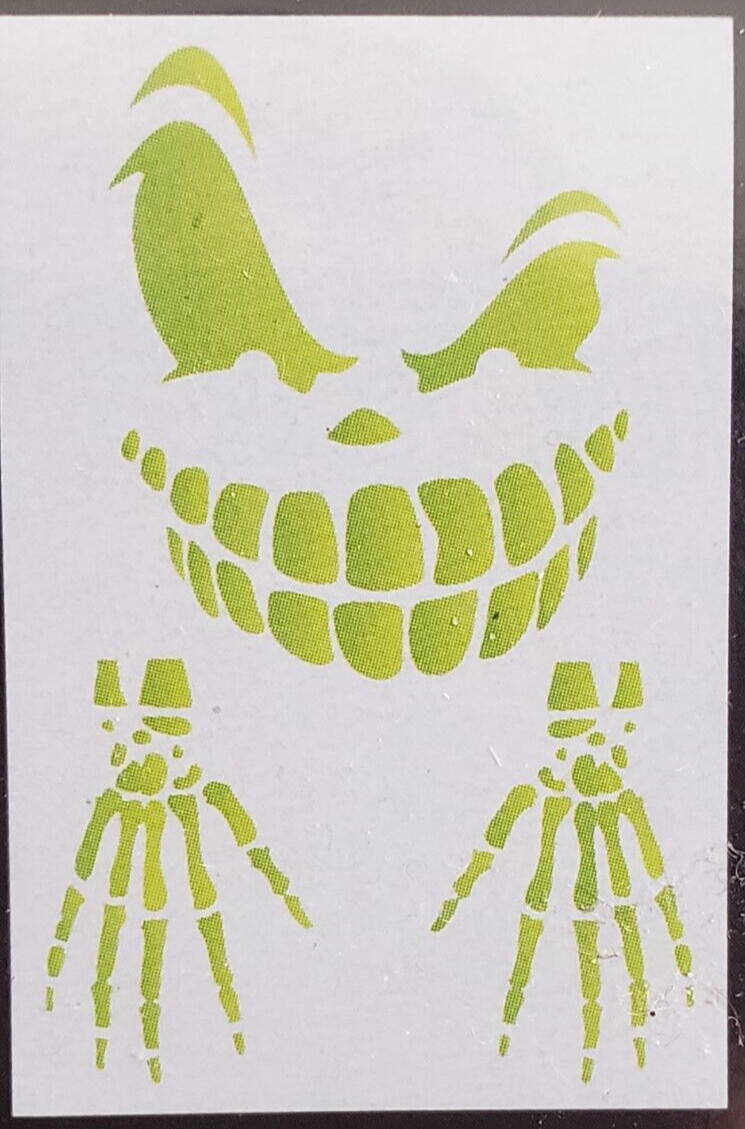 Fun Kingdom SCARY FACES Glow-In-The-Dark ADHESIVE DECAL – 1 Sheet