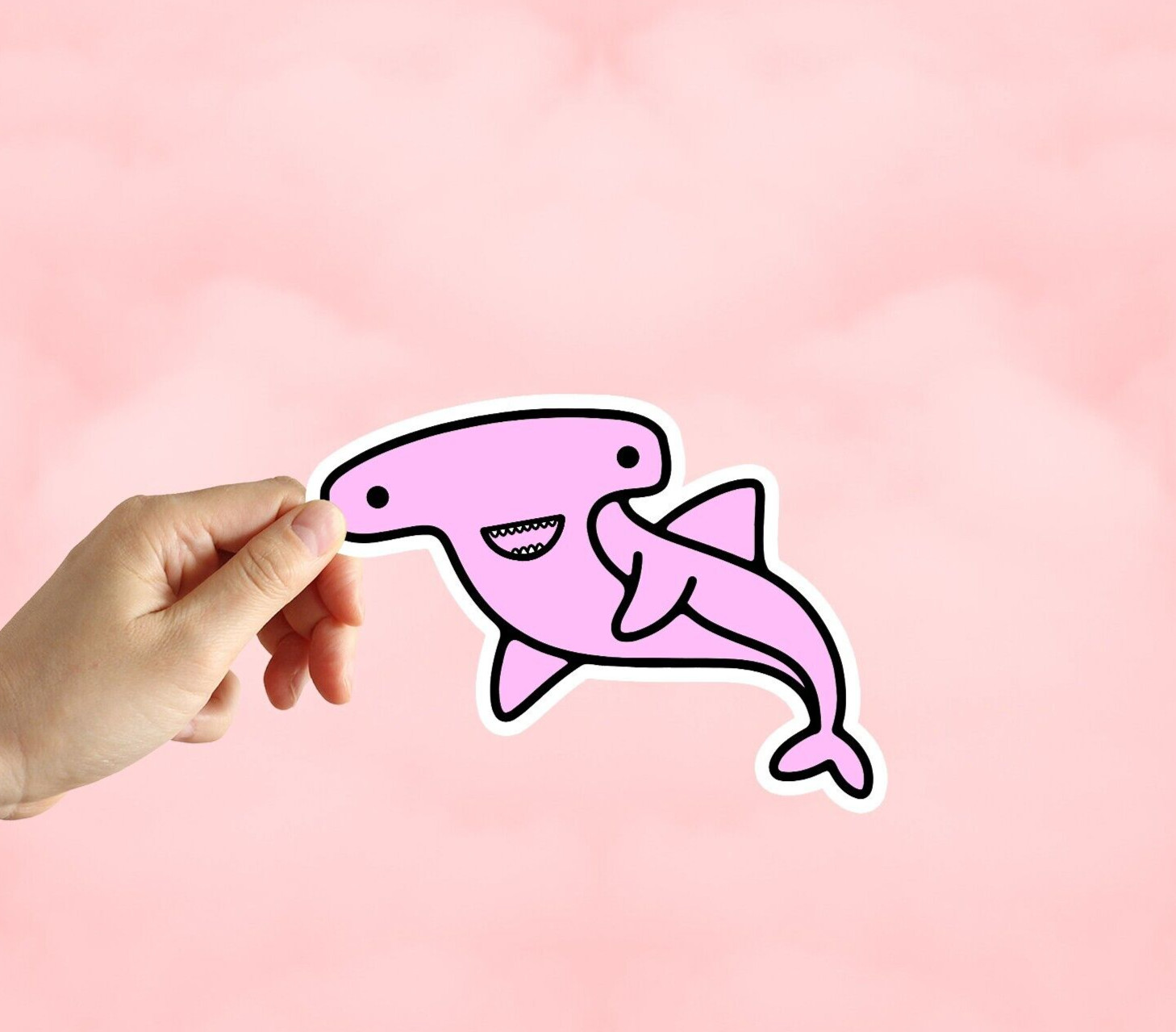 Cute Shark Sticker Ocean Beach Sticker Water Bottle Laptop Car Stickers Decals