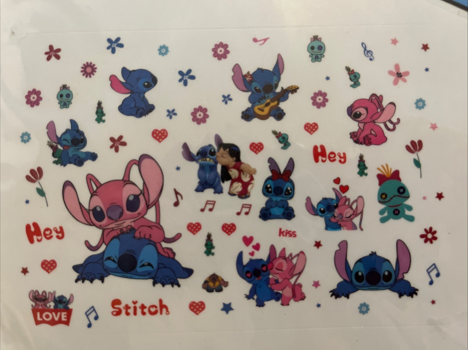 Jumbo Wall Stickers Disney Lilo & Stitch & Angel 1”-12” Wall Decor Kids Room Big
