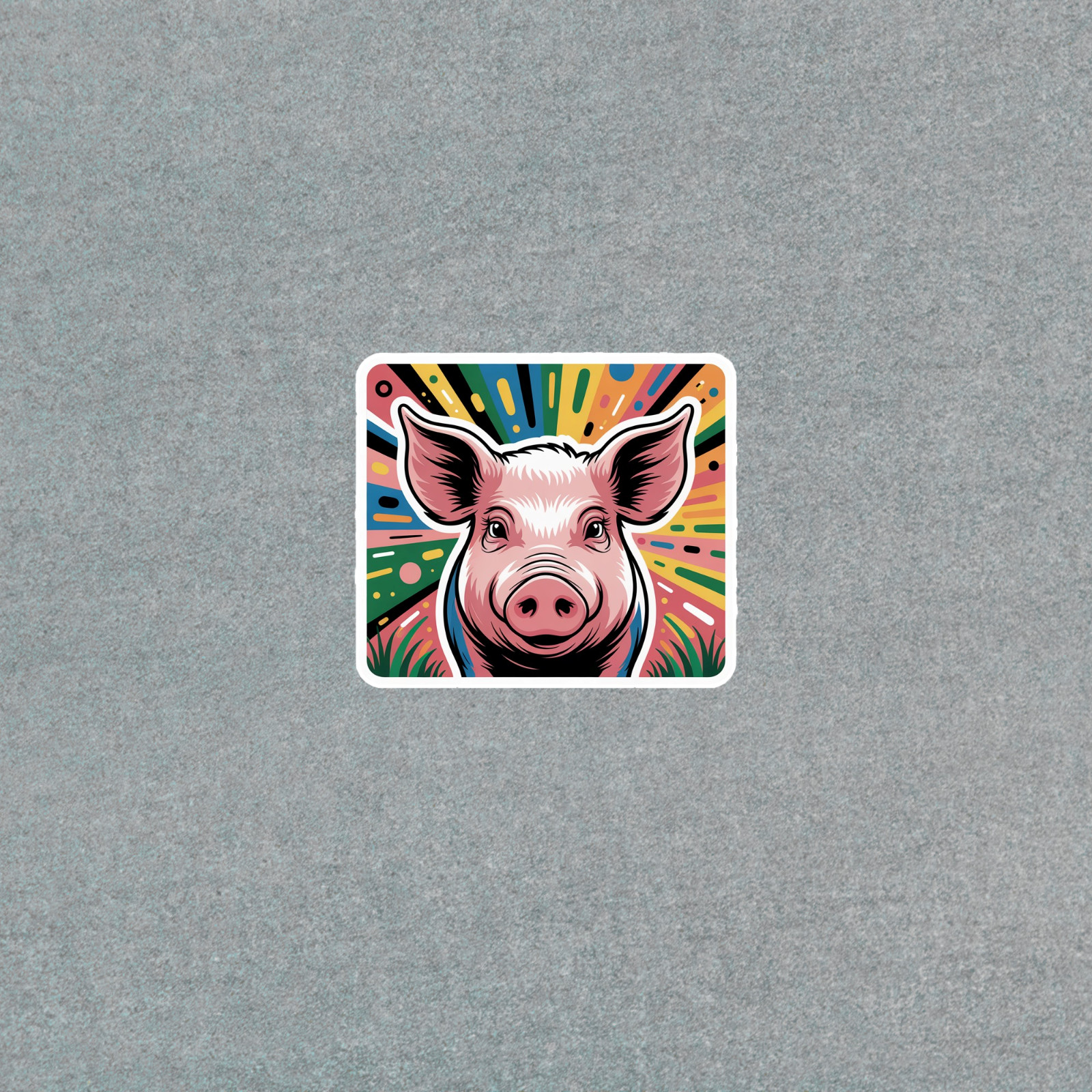 Colorful Pig Pop Art Sticker – Vibrant Farm Animal Decal #7092