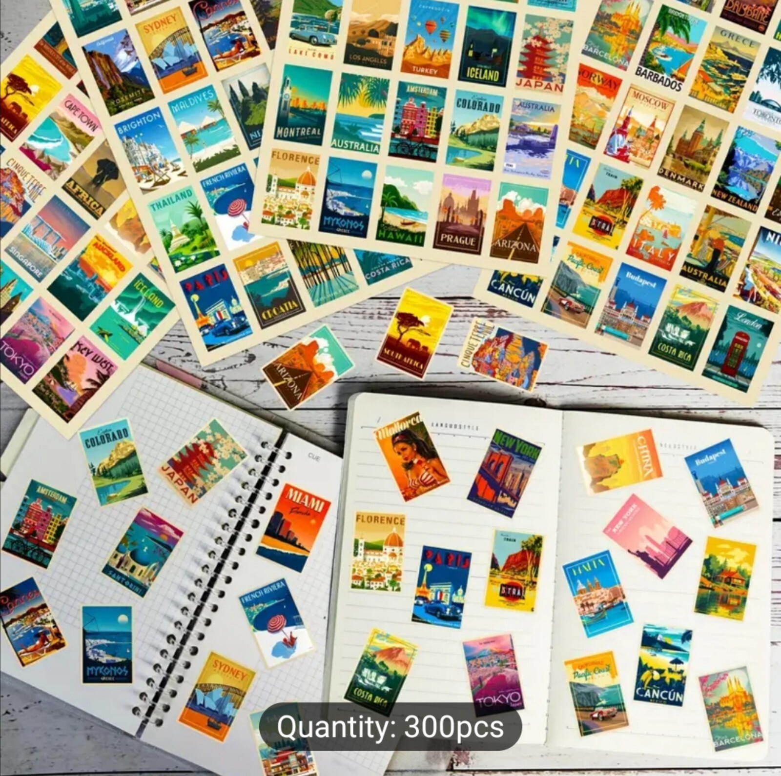 20 PCS Famous Countries Cities Landmarks Locations Travel 2 Stickers BRAND NEW