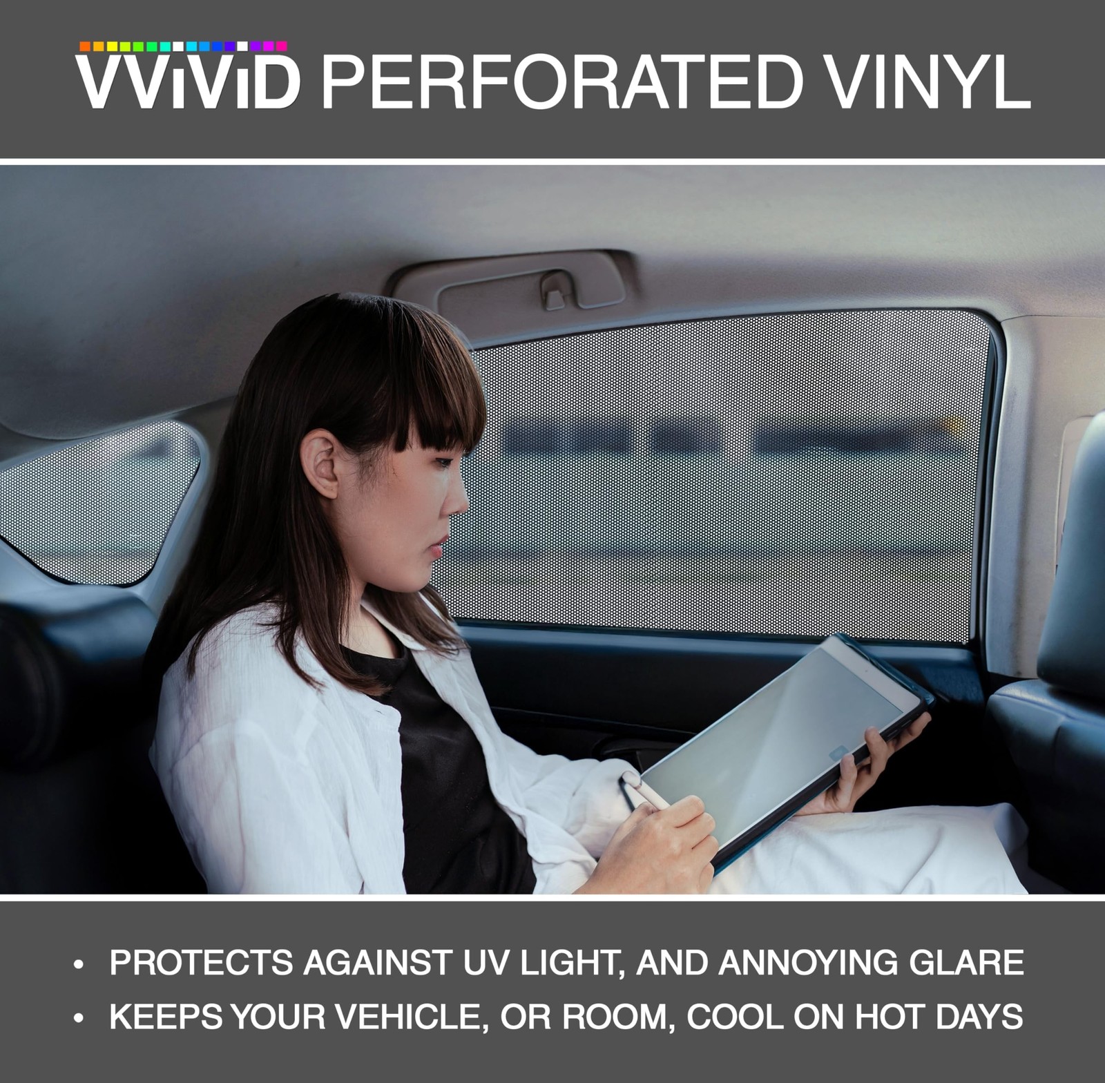 VViViD One-Way Perforated Vinyl Privacy Window Film Adhesive Glass Wrap Roll …