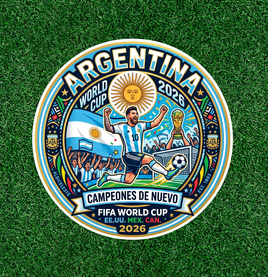 Argentina 2026 World Cup 100% waterproof vinyl sticker decal – several sizes