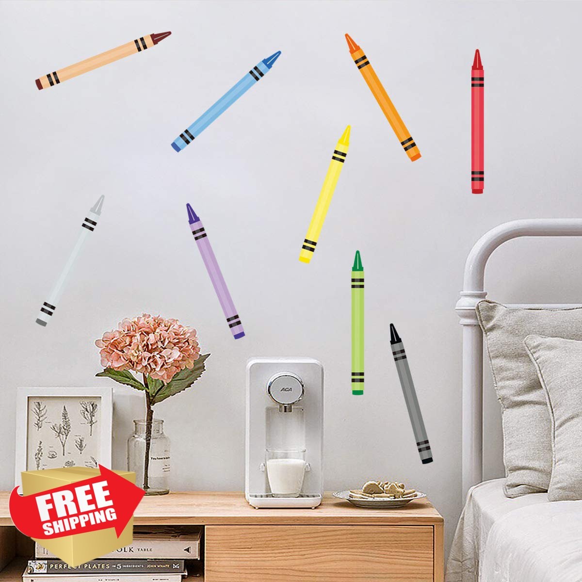 CozyDecor 12" Crayon Wall Decals