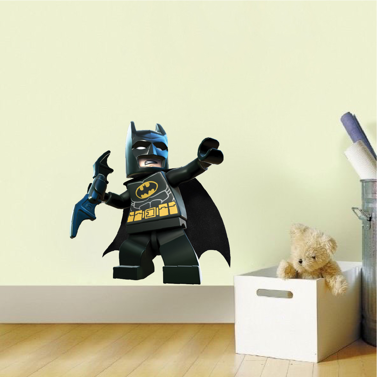 Lego Batman Wall Decal – Superhero Wall Design – The Dark Knight Wall Mural, s46