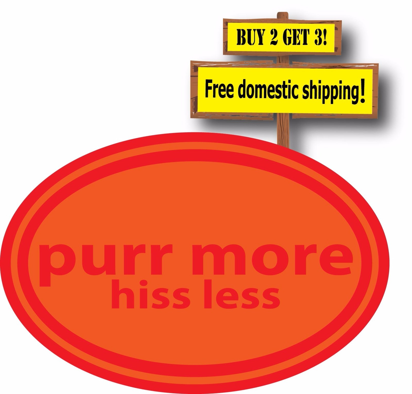 Purr More Hiss Less For All Cat & Dog Lovers Adopt Cats/Dogs Decal Sticker P140