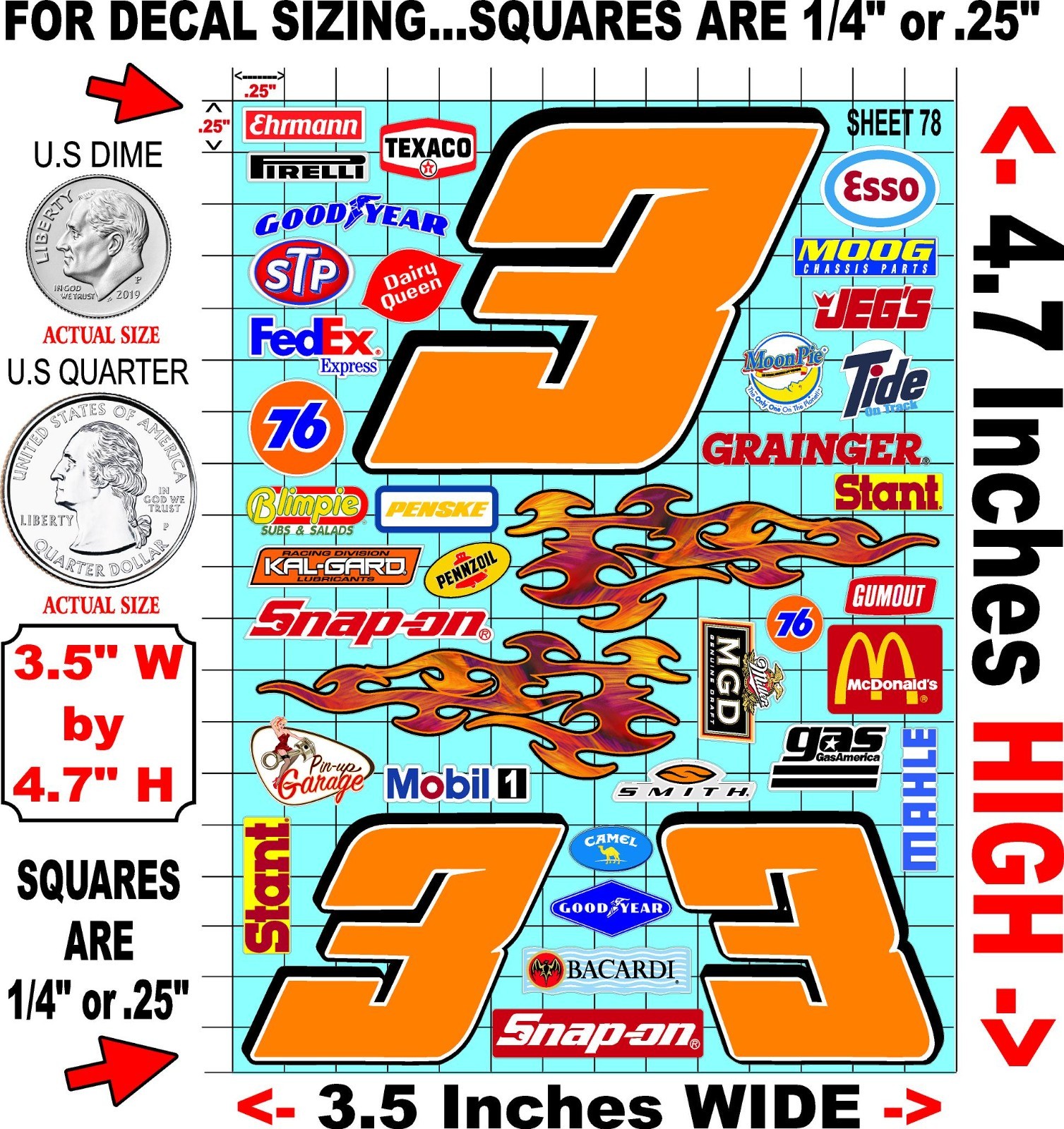 White Vinyl Sticker Sheet 78 F1mini-z-R/c Model Decal fits 1/24-1/16 Scale CUT