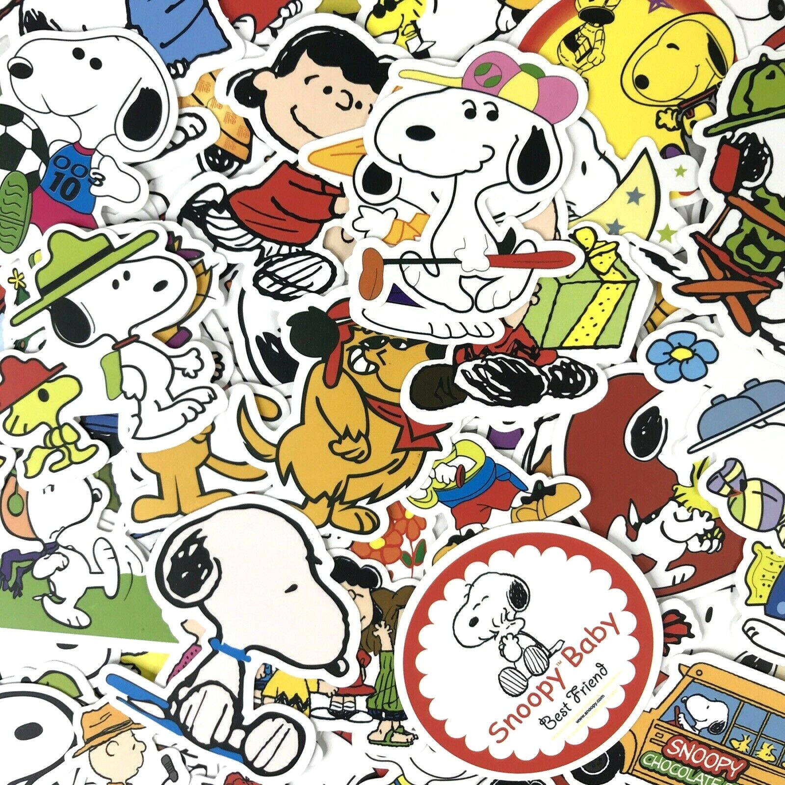 Random 50 Piece Snoopy Phone Laptop Water Bottle Decal Sticker Pack