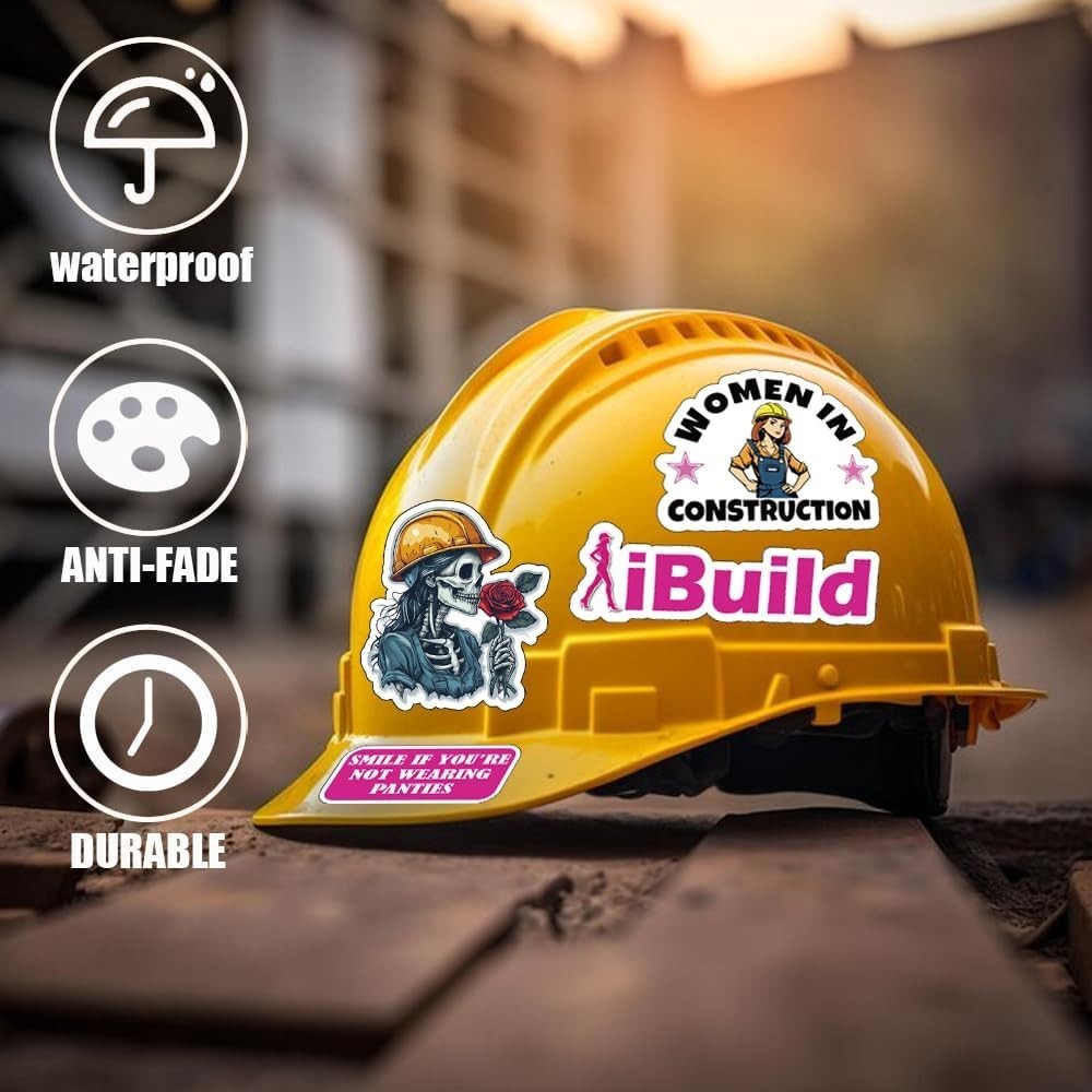 Women Hard Hat Stickers | Blue Collar Decals for Hardhat | Woman in Trade Empowe