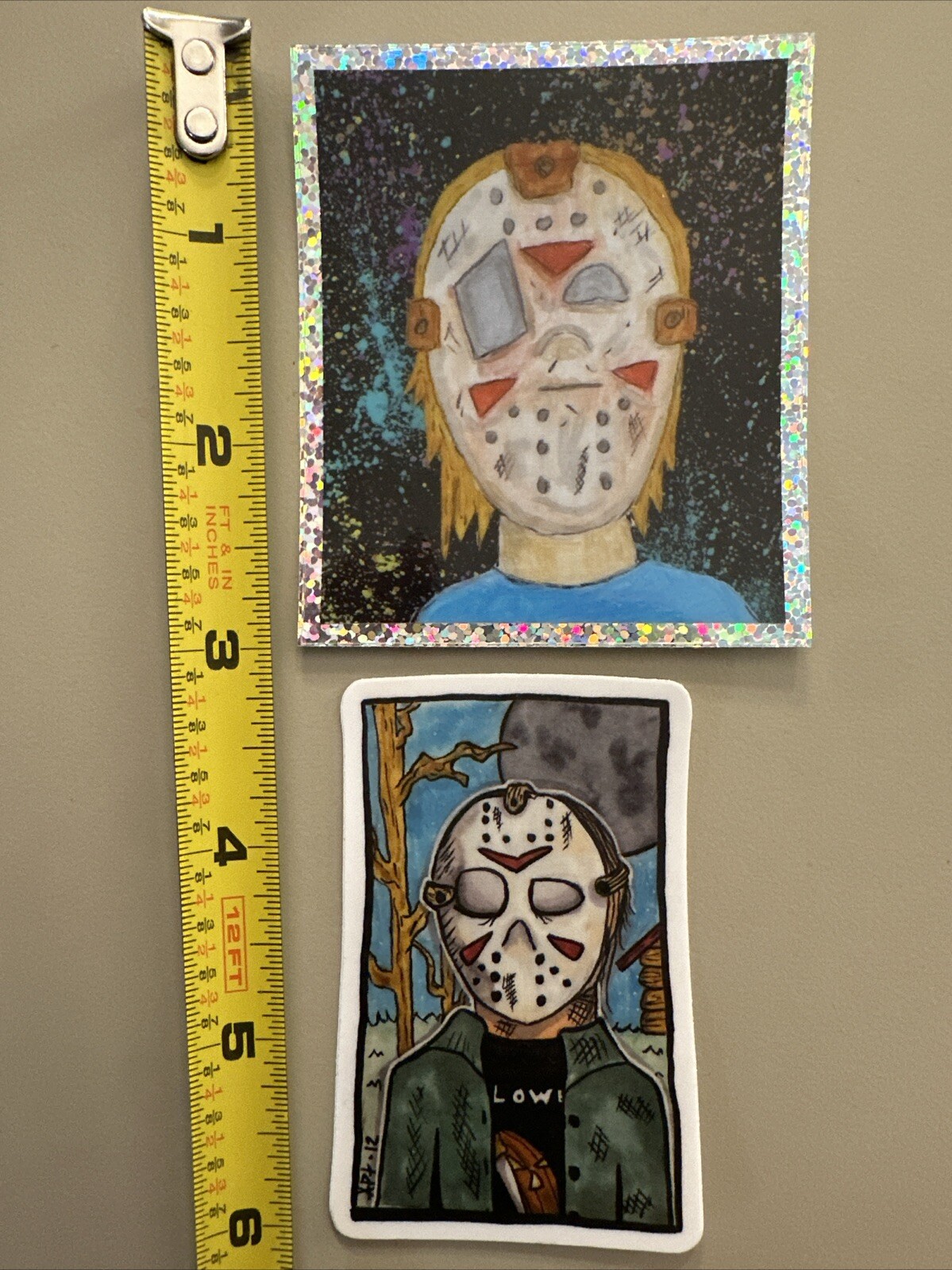 Jason Voorhees Cosplayer (2 Sticker Lot, Dishwasher Safe) Friday The 13th / Art