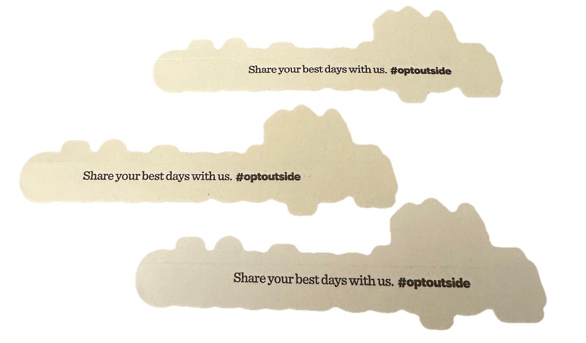 Official REI # Opt Outside Sticker Decal – 3 Colors Green Red Blue – CHOOSE 5”