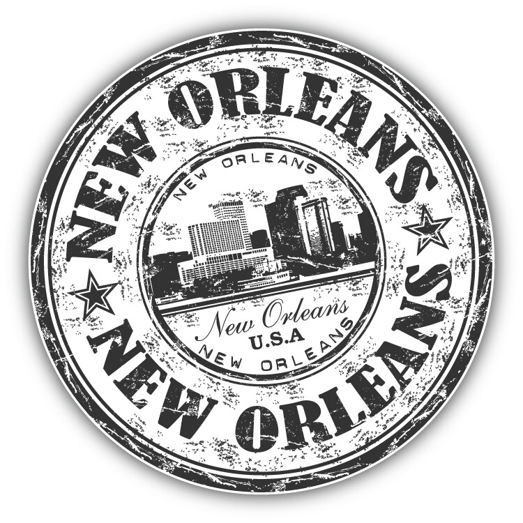New Orleans USA Grunge Rubber Stamp Car Bumper Sticker Decal