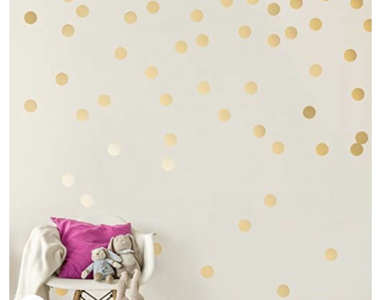 Gold Metallic Wall Vinyl Decal Dots – 2inch, 230 Decals – Matte Polka Dot