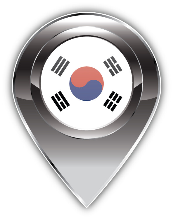 South Korea Flag Place Mark Travel Car Bumper Sticker Decal