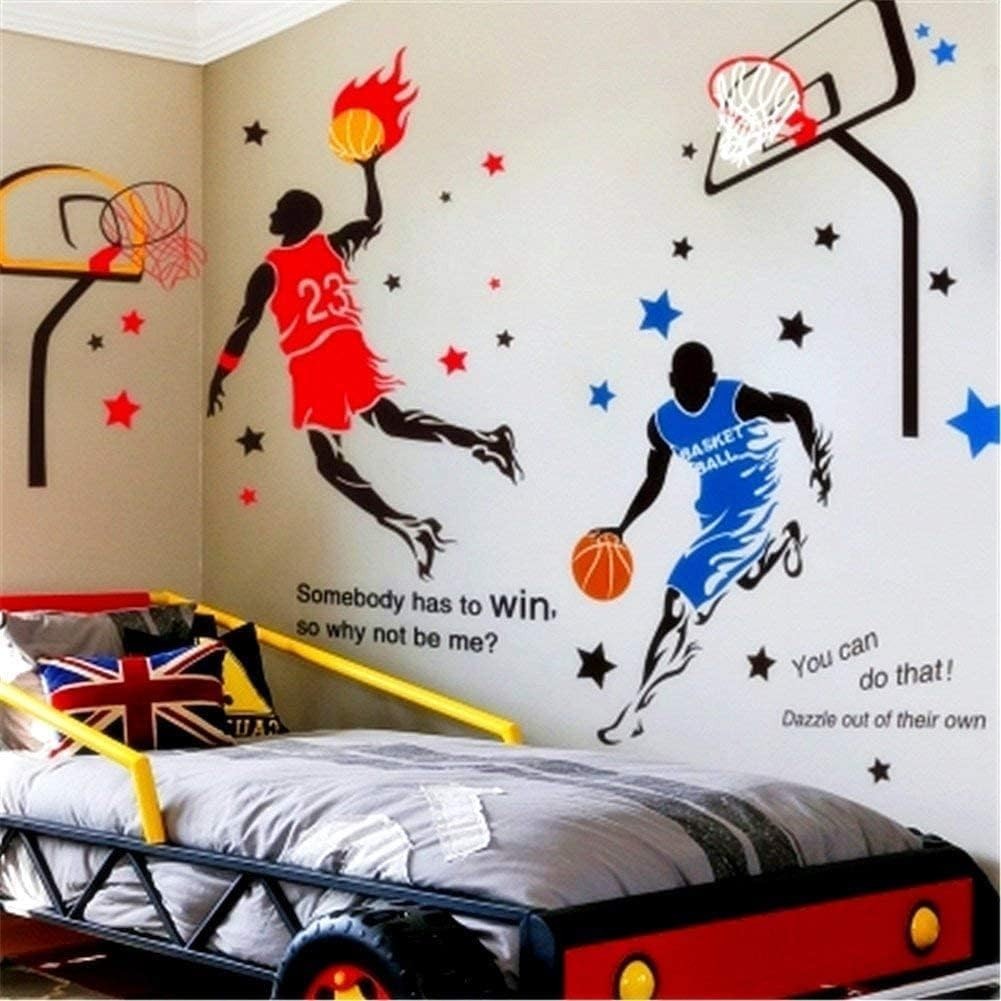 Removable 3D Basketball Slam Dunk Wall Decals – Sporty Room Decor for Boys
