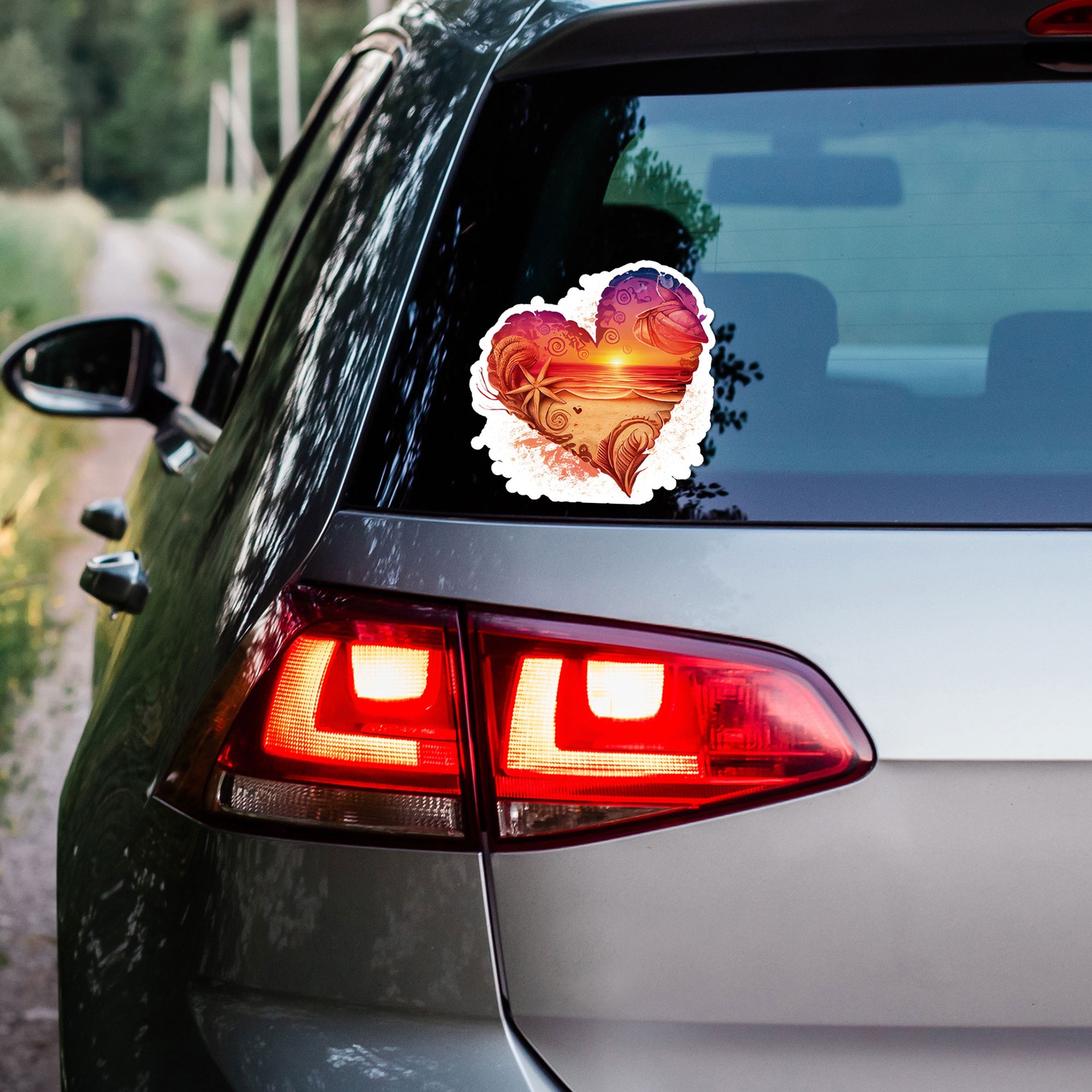 Love Beach Sunset – Vinyl Decal Sticker – Car Window Laptop – ebn8756