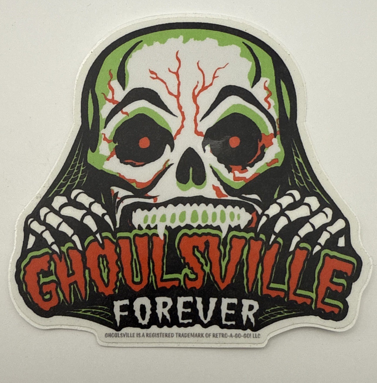 Ghoulsville Forever Sticker Lot 2 Skull Horror Gothic Monster Halloween Die Cut