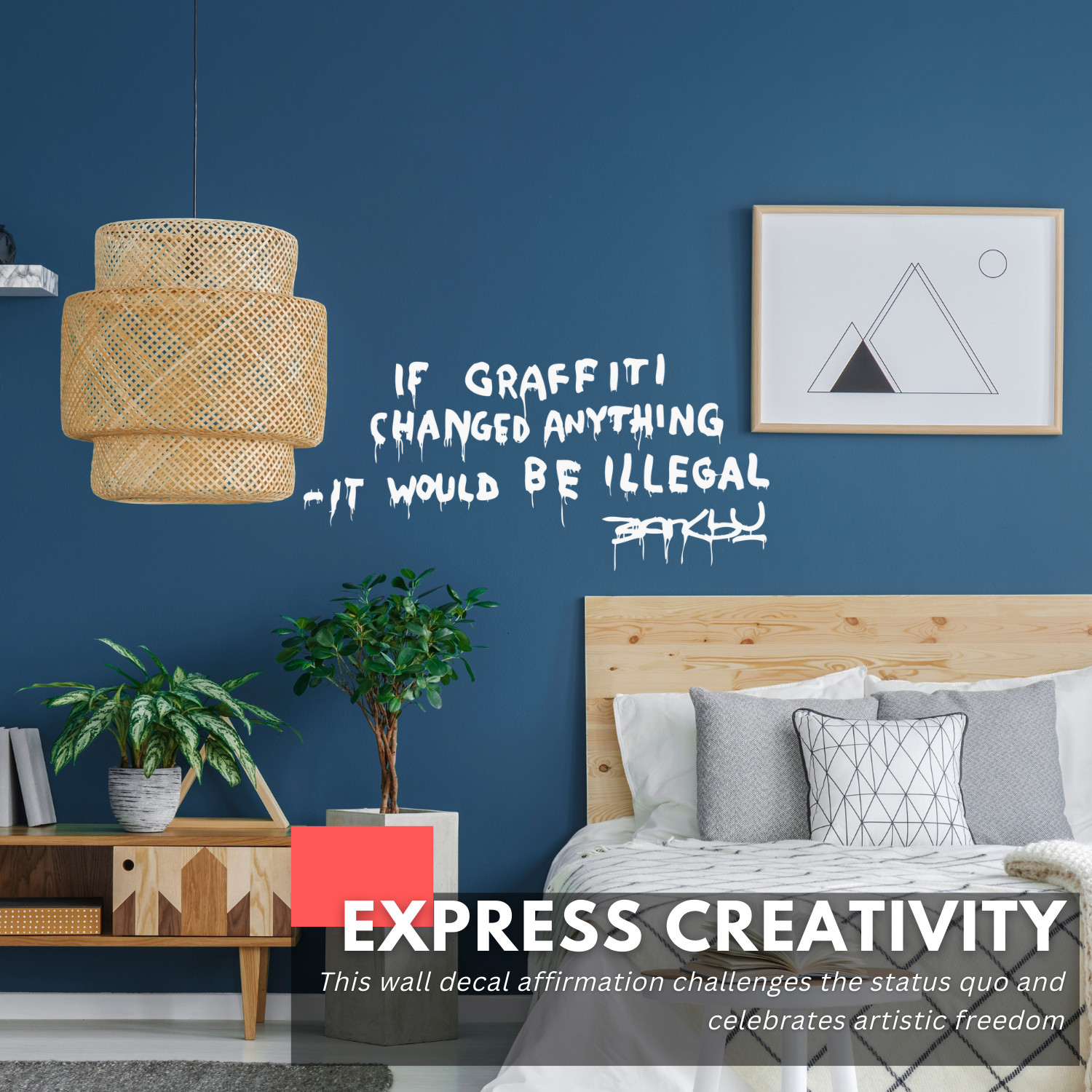 Banksy Graffiti Inspirational Wall Decal Sticker Quote Home Street Art Decor