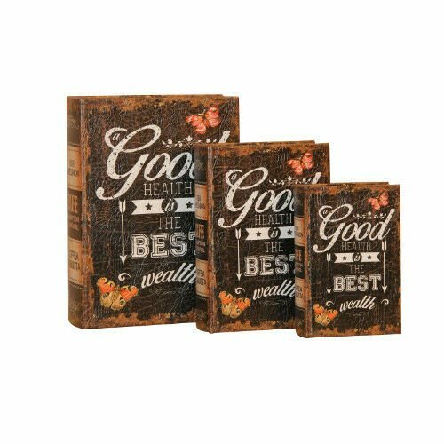 Pacific Giftware Good Health is The Best Health Decorative Book Boxes Diversion