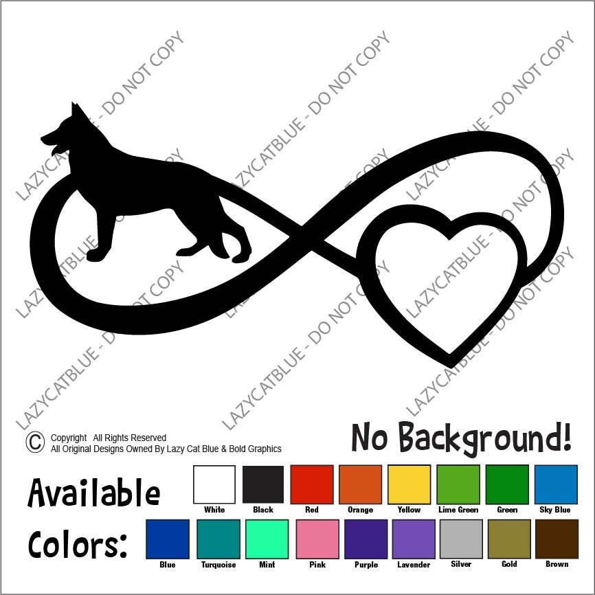 German Shepherd Infinity Decal Sticker Dog Breed Love Life K9 Search Work Guard
