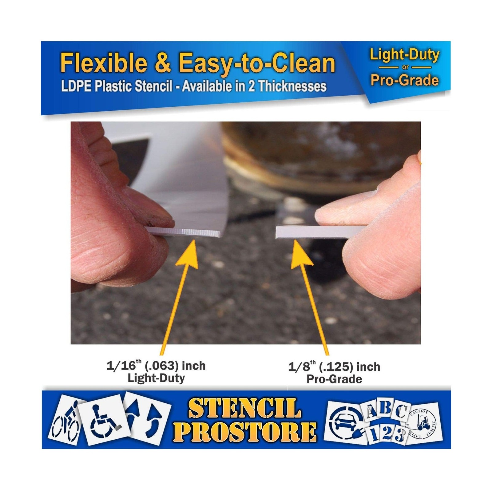 Pavement Marking Stencils – 18 inch NO Parking Stencil – 18" x 99" x 1/16" (…