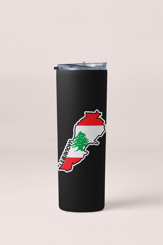 Lebanon Map Flag Sticker Decal