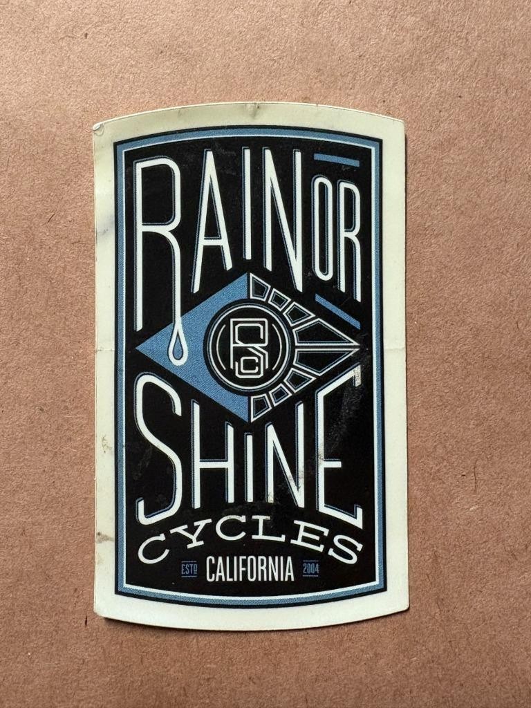 Rain or Shine Cycles Sticker 3×1.75 oakland california bike travel
