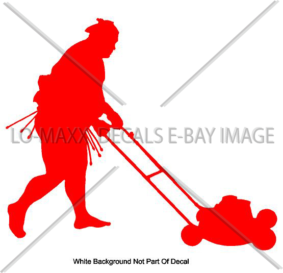 Sumo Wrestler Cutting Grass Lawn Maintenance Weekend Warrior Die Cut Vinyl Decal