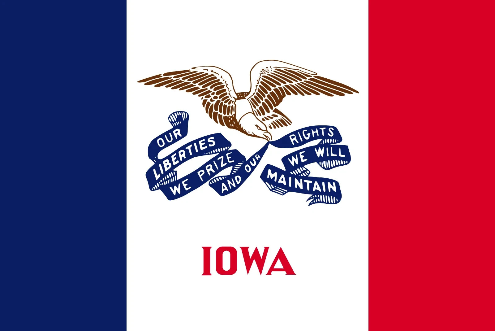 Iowa state flag sticker weatherproof bumper vinyl decal