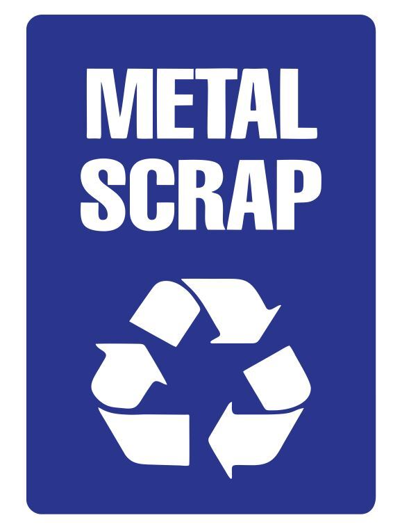 Metal Scrap Recycling Safety Sign Sticker Decal Label D7351