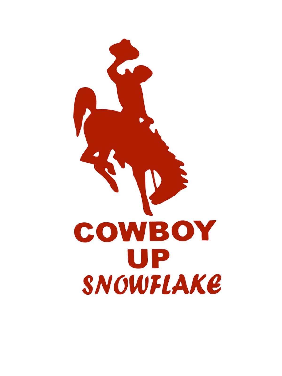 Cowboy up Snowflake Decal for car Windows Laptops Any Smooth Surface
