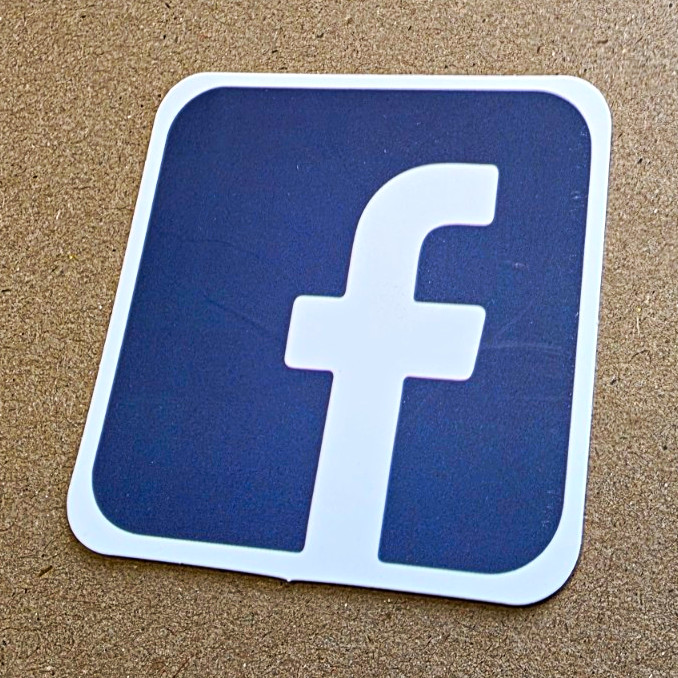 Facebook "f" Logo Sticker Decal Blue White Rectangle Social Media Theme