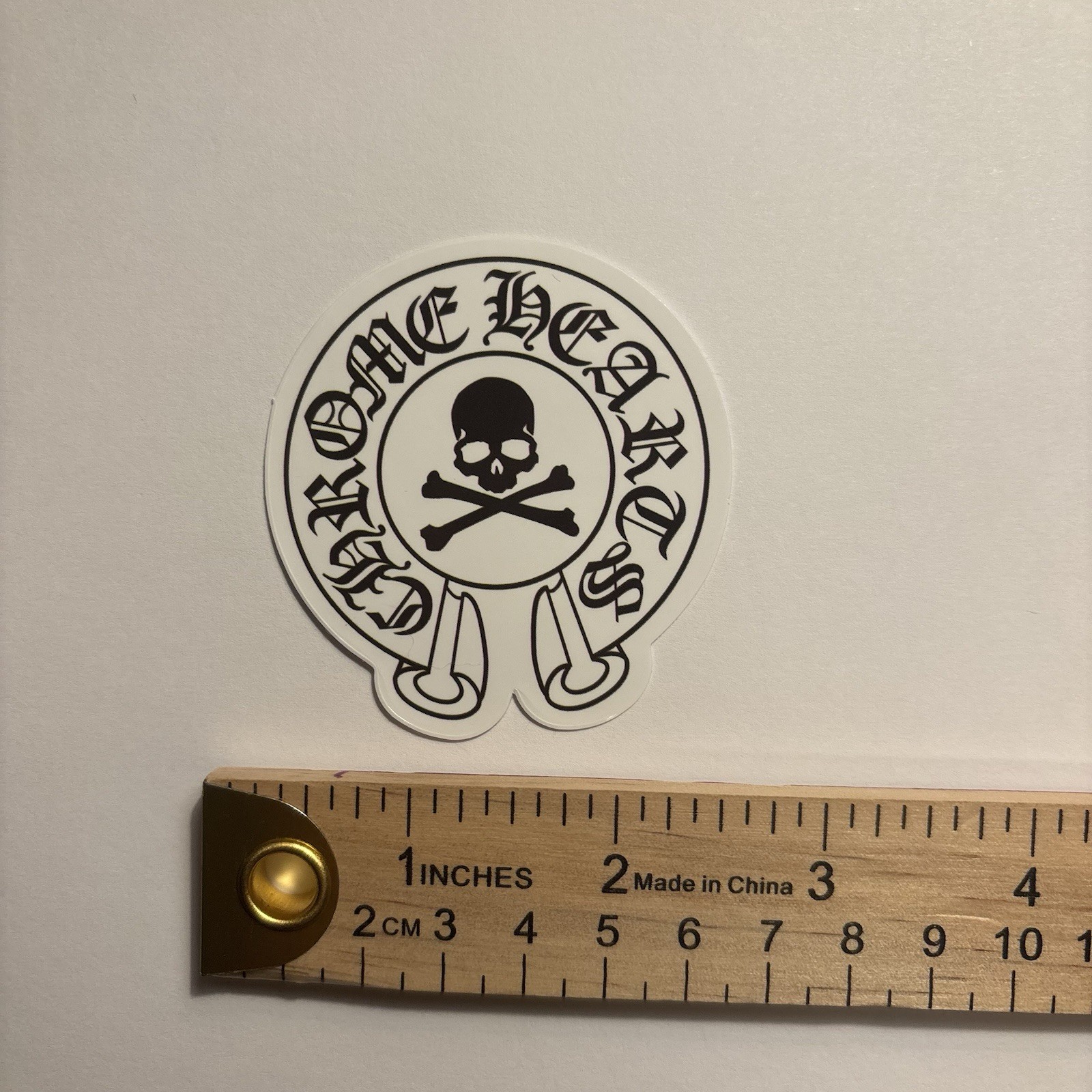 Chrome Hearts Vinyl Sticker Skull Black White Art Small for Wall Window Car A025