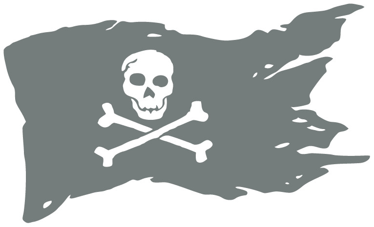 Pirate Flag Skull & Crossbones Die Cut Decal Multiple colors Made In USA